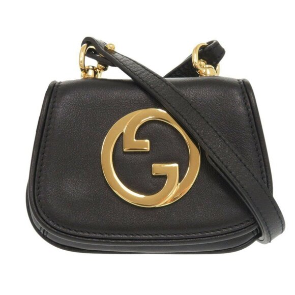 GUCCI Black Leather Shoulder Bag - Picture 1 of 9